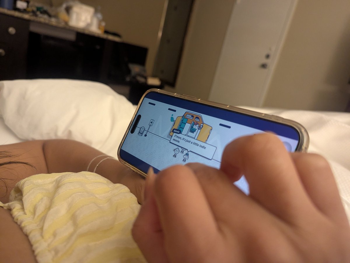 chaingunpope's tweet photo. - Chilling in the hotel room
- Playing Is This Seat Taken? on my phone 
- Show my wife cuz it's cute (she plays very few games)
- She immediately likes it and downloads it too 
- Now we're both playing on our phones 
- Perfect moment ❤️ https://t.co/fhInScsDTF