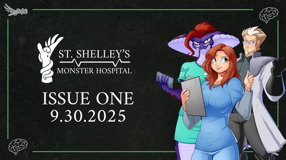 brainfreezerrr's tweet photo. Issue One of #StShelleys launches September 30, 2025 on https://t.co/4ZPfkP34SK! It'll come as a downloadable DRM-Free PDF that you can read on almost any device! https://t.co/e7R681JFh2