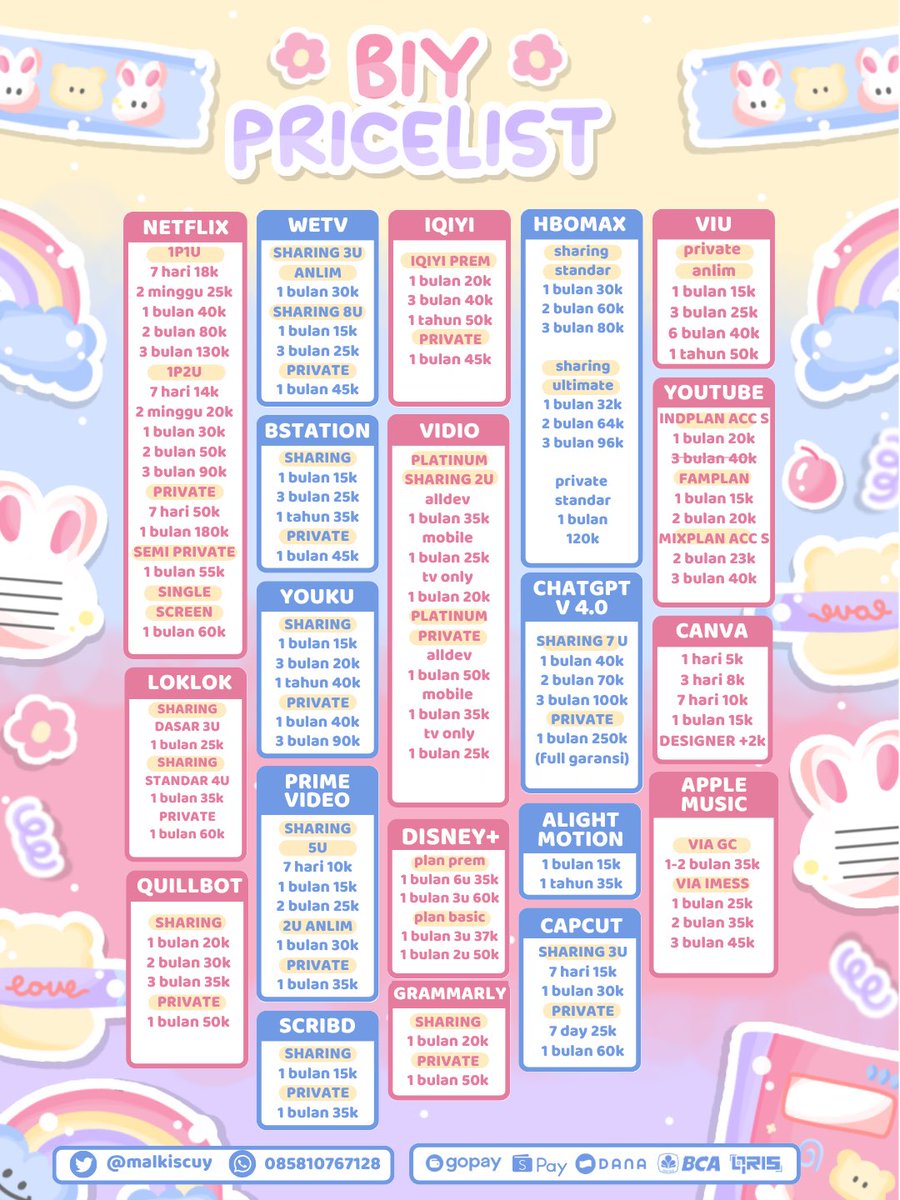 WTS WTB APK APLIKASI PREMIUM READY

NETFLIX SPOTIFY CAPCUT CANVA PRO CHATGPT WETV YOUTUBE APPMUS PRIME VIDEO IQIYI LOKLOK BSTATION VIDIO DISNEY VIU  PICSART ALIGHT MOTION WATTPAD LIGHTROOM

BISA ORDER DISINI : wa.me/6285810767128

#zonauang  par138