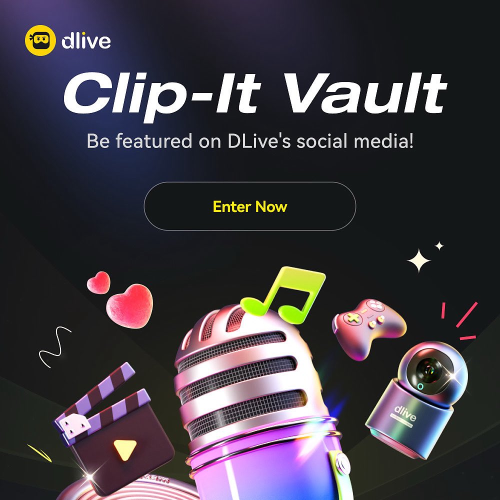 🎬 Don’t forget — Clip-It Vault is always open!

Submit your funniest, most epic, or chaotic clip for a chance to get featured on our official page.

🎬 Submit now for a chance to be featured on DLive social:
➡️ forms.gle/mP6Zv5PtufHihJ…

🎥 Streamer of the week could be YOU 👉