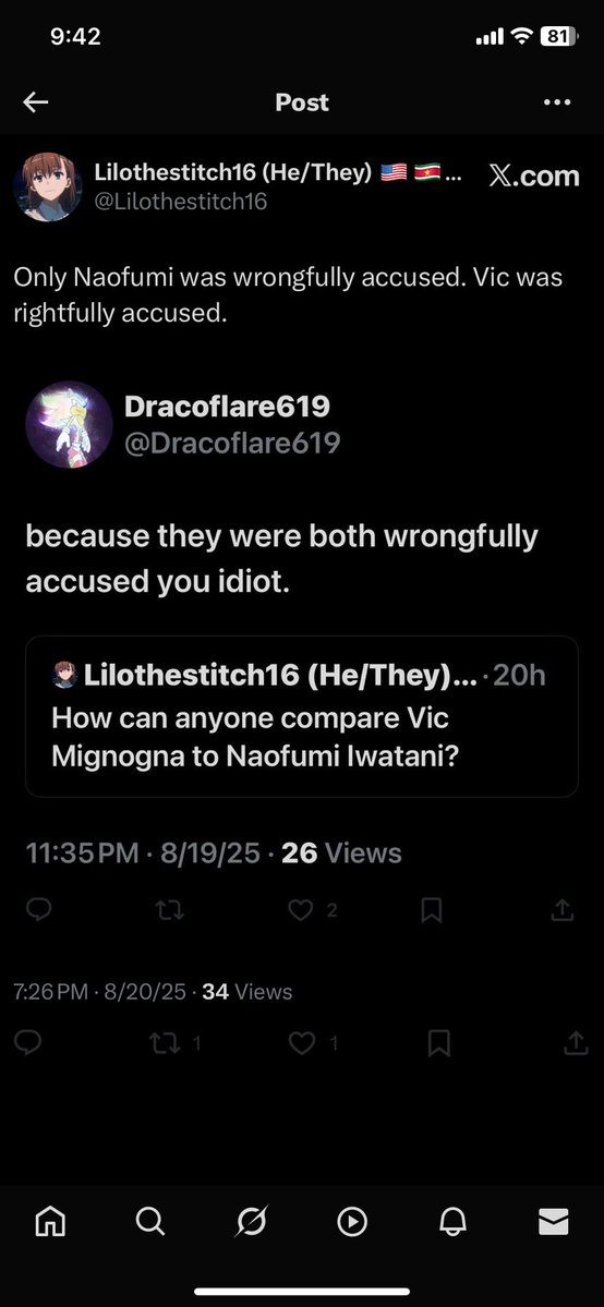 🏺🍃Exile1994🪡🧵 (@hylianrailgun) on Twitter photo Naofumi: accused of sexual assault with no evidence
Vic mignogna: accused of sexual assault with no evidence
<a href="/Lilothestitch16/">Lilothestitch16 (He/They) 🇺🇸🇸🇷🇳🇱🇬🇾🇵🇸🍉</a> you should’ve stayed gone because the more you run your mouth the more we give you a taste of your own medicine so that said you’re a fucking moron Naofumi: accused of sexual assault with no evidence
Vic mignogna: accused of sexual assault with no evidence
<a href="/Lilothestitch16/">Lilothestitch16 (He/They) 🇺🇸🇸🇷🇳🇱🇬🇾🇵🇸🍉</a> you should’ve stayed gone because the more you run your mouth the more we give you a taste of your own medicine so that said you’re a fucking moron