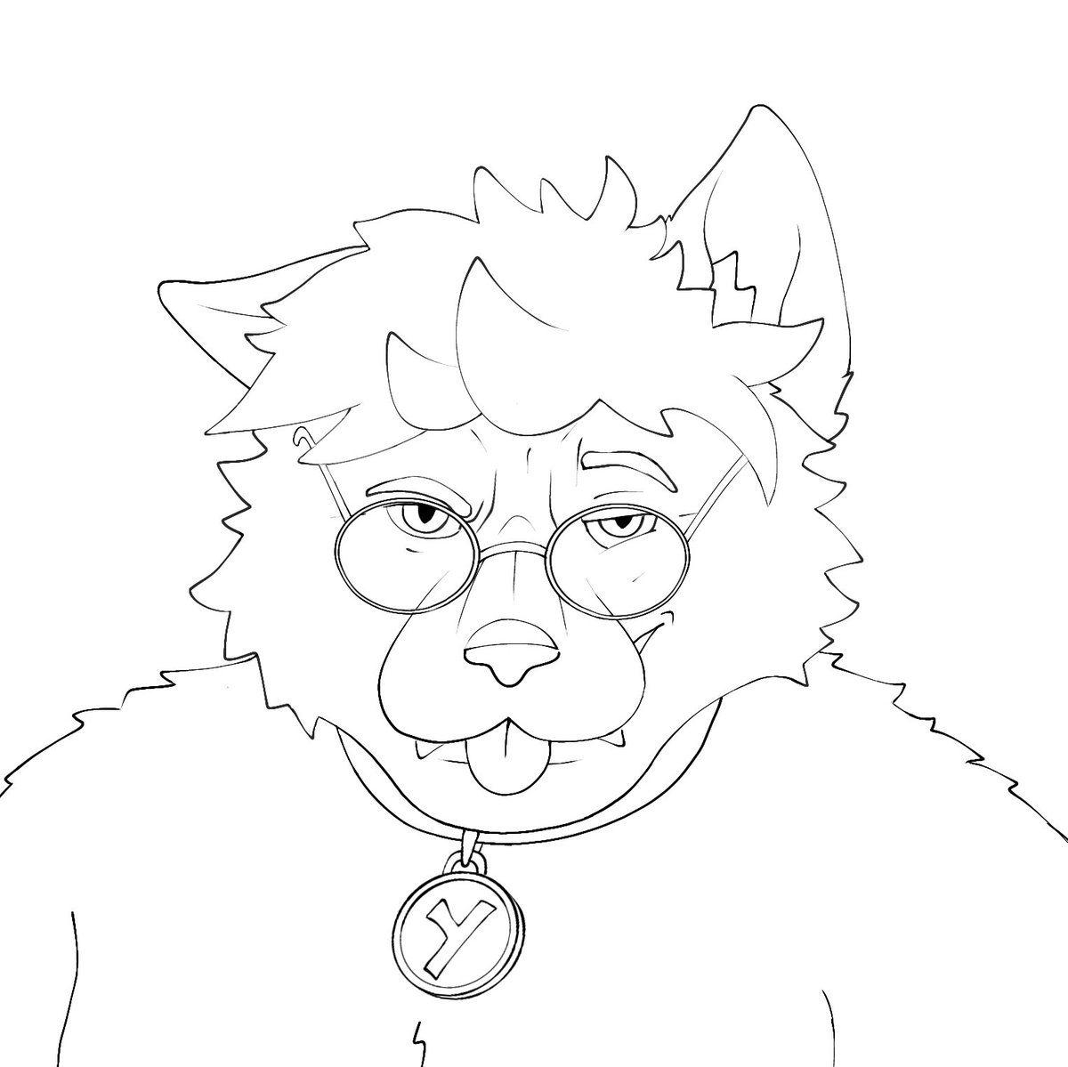 Comisió terminada!
LineArt del gato-lobo de Yoshida Novals 
Mezclar la anatomía de dos animales fue un desafío interesante >:3