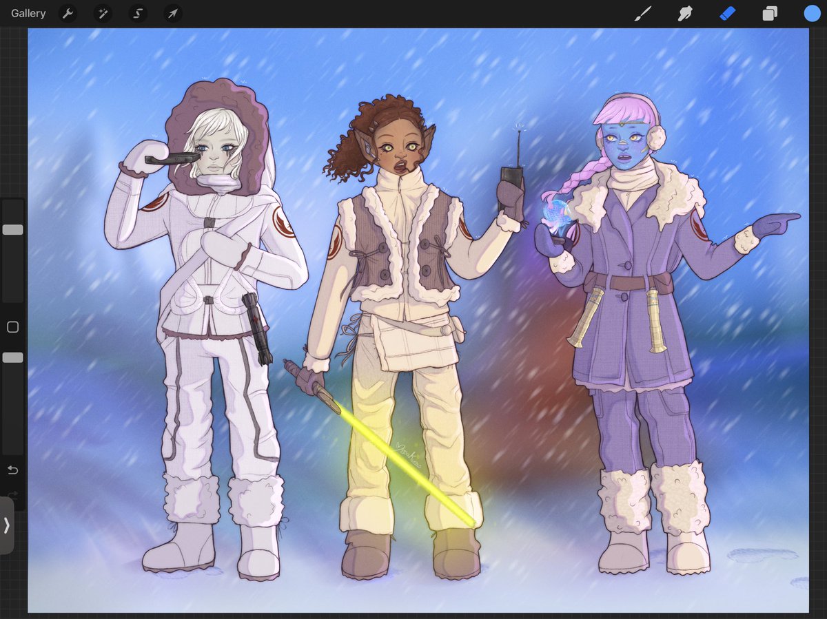 Mysakuras_'s tweet photo. Winter clothes are so fun to draw for some reason☃️🌨️❄️

#starwars #jedi #padawan https://t.co/t0QTPMcecl