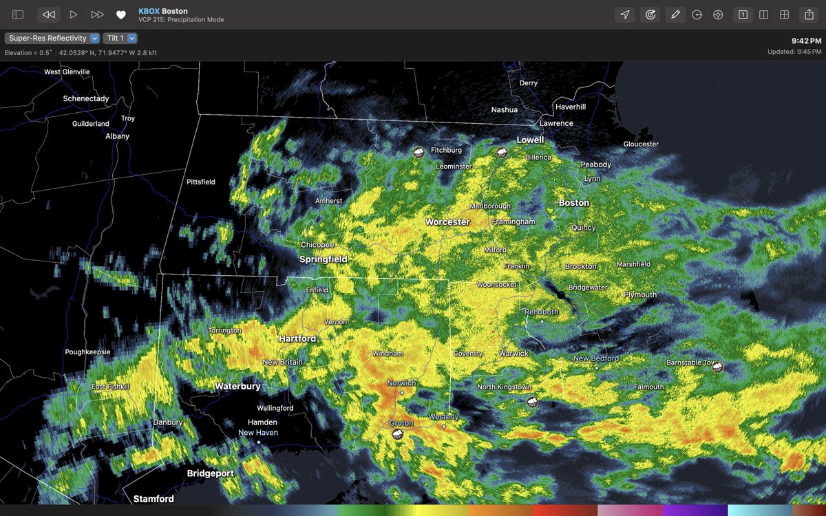 Much needed beneficial rains this evening in SNE