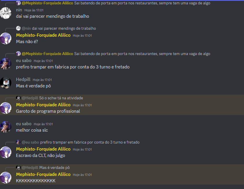 ContextOf53404's tweet image. O cara tentando ser contratado pelo perfil do zap é fogo kkkkkkkkk
nasceu pra ser mei ou jovem aprendiz de morador de rua, não tem como
"ave, império"