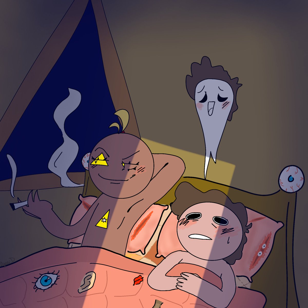 Dipxi_Dups's tweet photo. Los muchachos después del "una cosa pasó a la otra"
 #billford #Billcipher #Standford #Billford #billfordnsfw #nsfw #billford  
Y si,la cama está hecha con cosas humanas,regalito de Bill💅🏻 https://t.co/an5hqsTWyo