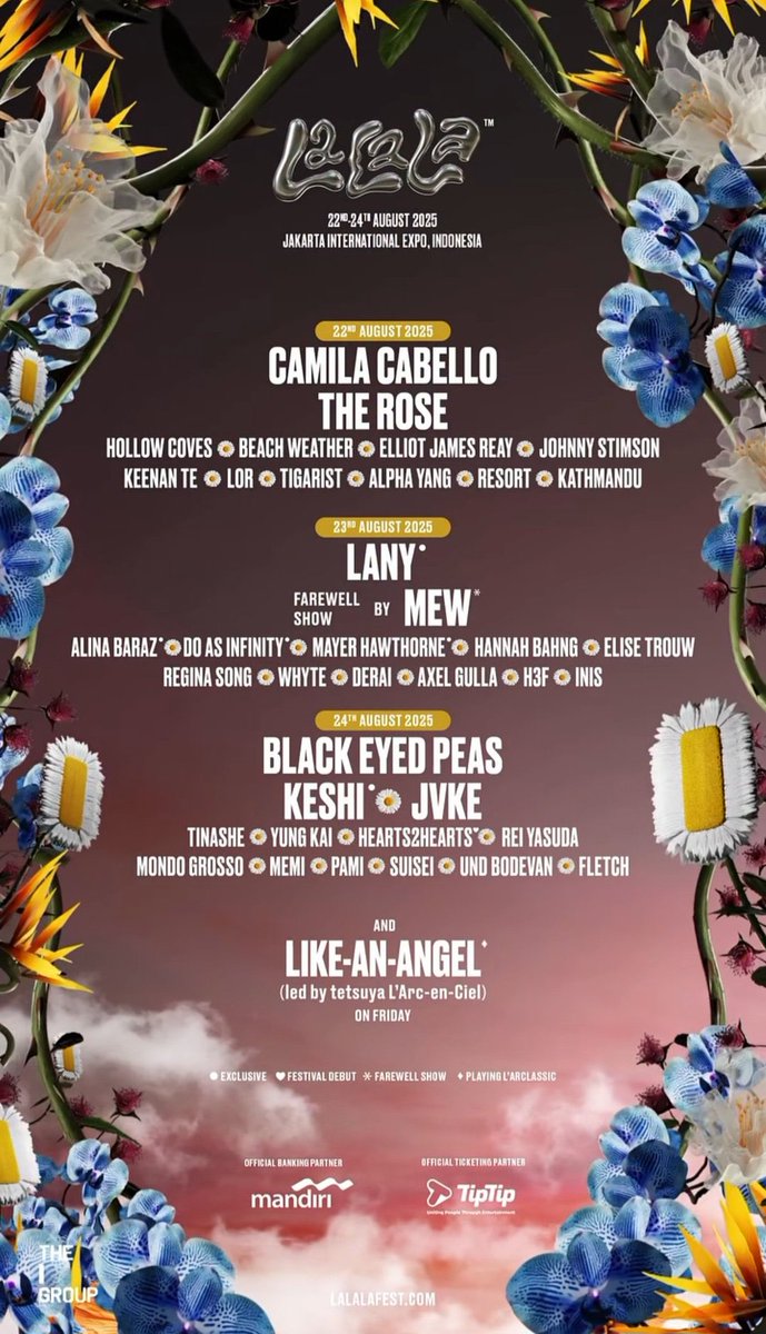 aerismaa_'s tweet photo. WTS LALALA FEST 2025 
💰600k /tix 
Day 1 - 1tix ( 22 agustus 2025) 
(Nego tipis)
Aku beli 2 tiket 1 tiket Dijual karena temenku sakit jd gk bisa nonton

✅️ Bisa COD venue hari H
⚠️No hit &amp; run

#wtb #wtslalala #jualtiketlalala #lalalafest #lalalafest2025 #therose #CamilaCabello https://t.co/38hqGX8avA