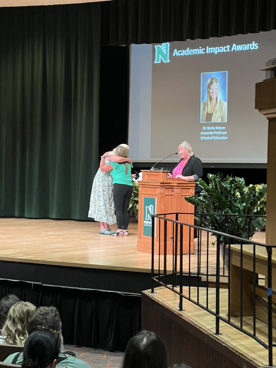 Here’s my walking partner, friend, and colleague receiving the Impact Award.  There’s no one more deserving as she’s always there for her students and others!
