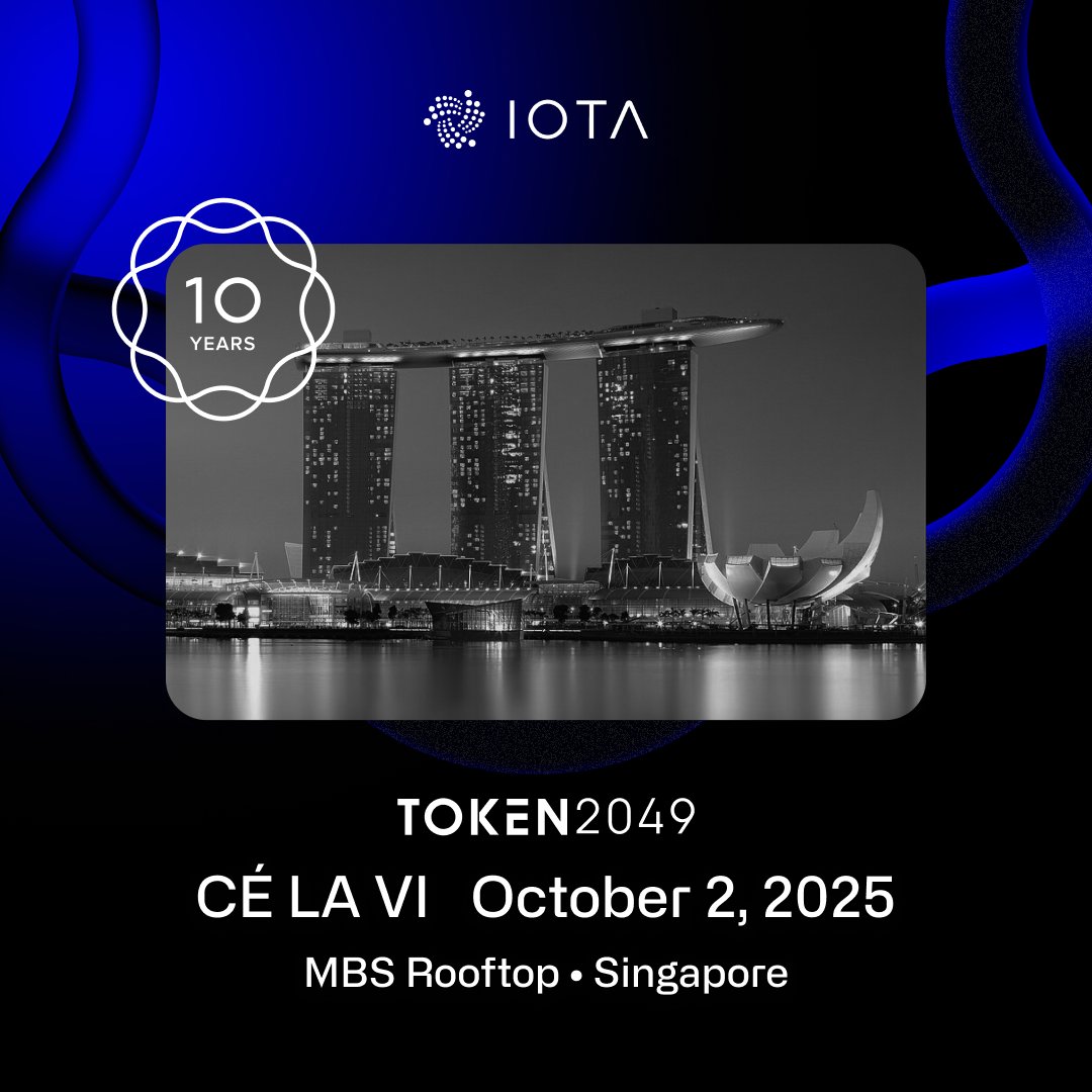 🎆 Ten years in the making. Join IOTA at the Cé La Vi rooftop in Singapore, October 2nd to celebrate a decade of innovation, community, and progress. Come for the views. Stay for the future we’re building with IOTA powering the next era of global trade! lu.ma/IOTA10?utm_sou…