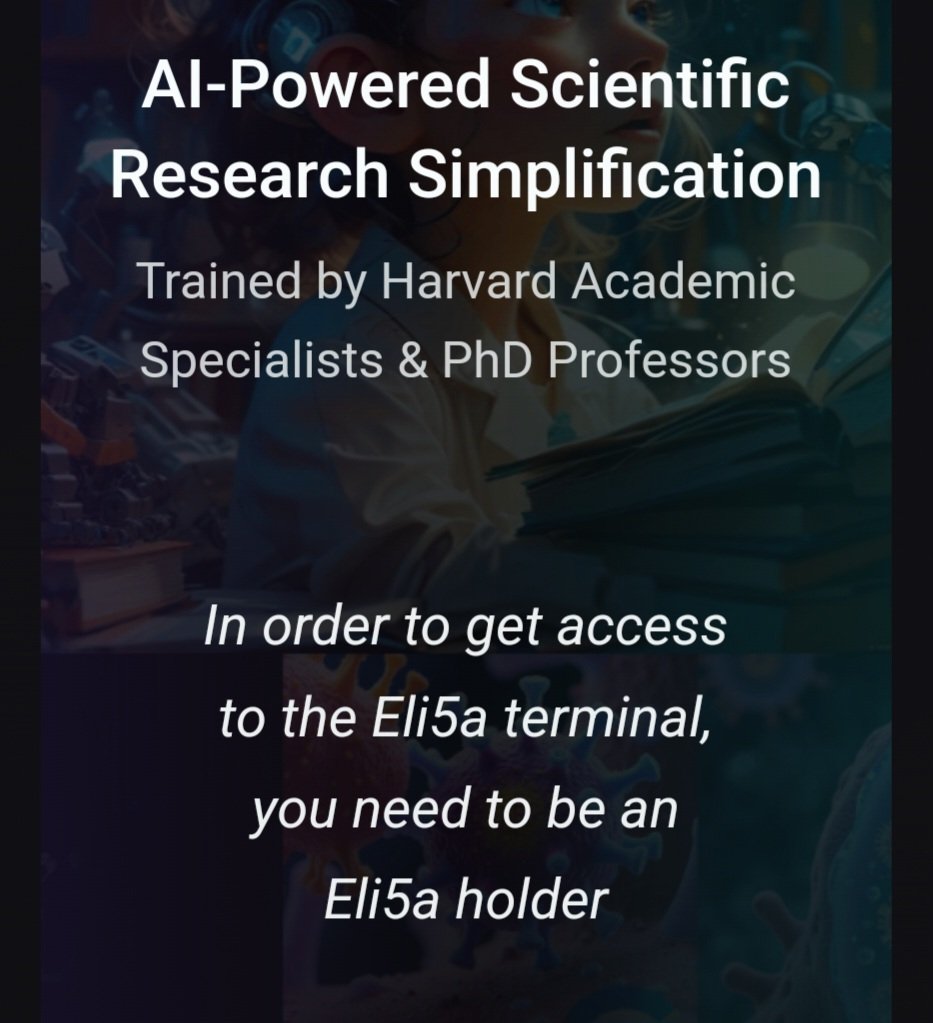 Whale_AI_net's tweet image. 👁️🐳 #ELI5A $ELI5A draws top whale attention, betting on major updates this weekend.

@eli5xt AI agent for simplifying science. Team of 5, first to publish peer-reviewed paper in DeSci.