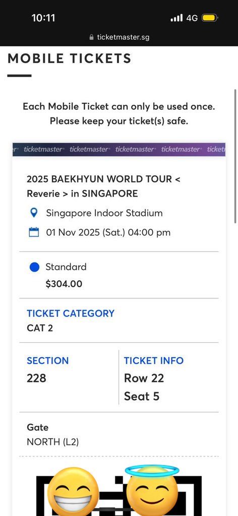 truly_ying's tweet photo. WTS BAEKHYUN REVERIE SG 

WTS X 1 CAT 2 ticket 
Section 228
Row 22 
Seat 5 

Not a scam, serious seller 
Dm me! 
#singapore #BAEKHYUN #BAEKHYUNSG #SG #REVERIE https://t.co/TggRmK20la