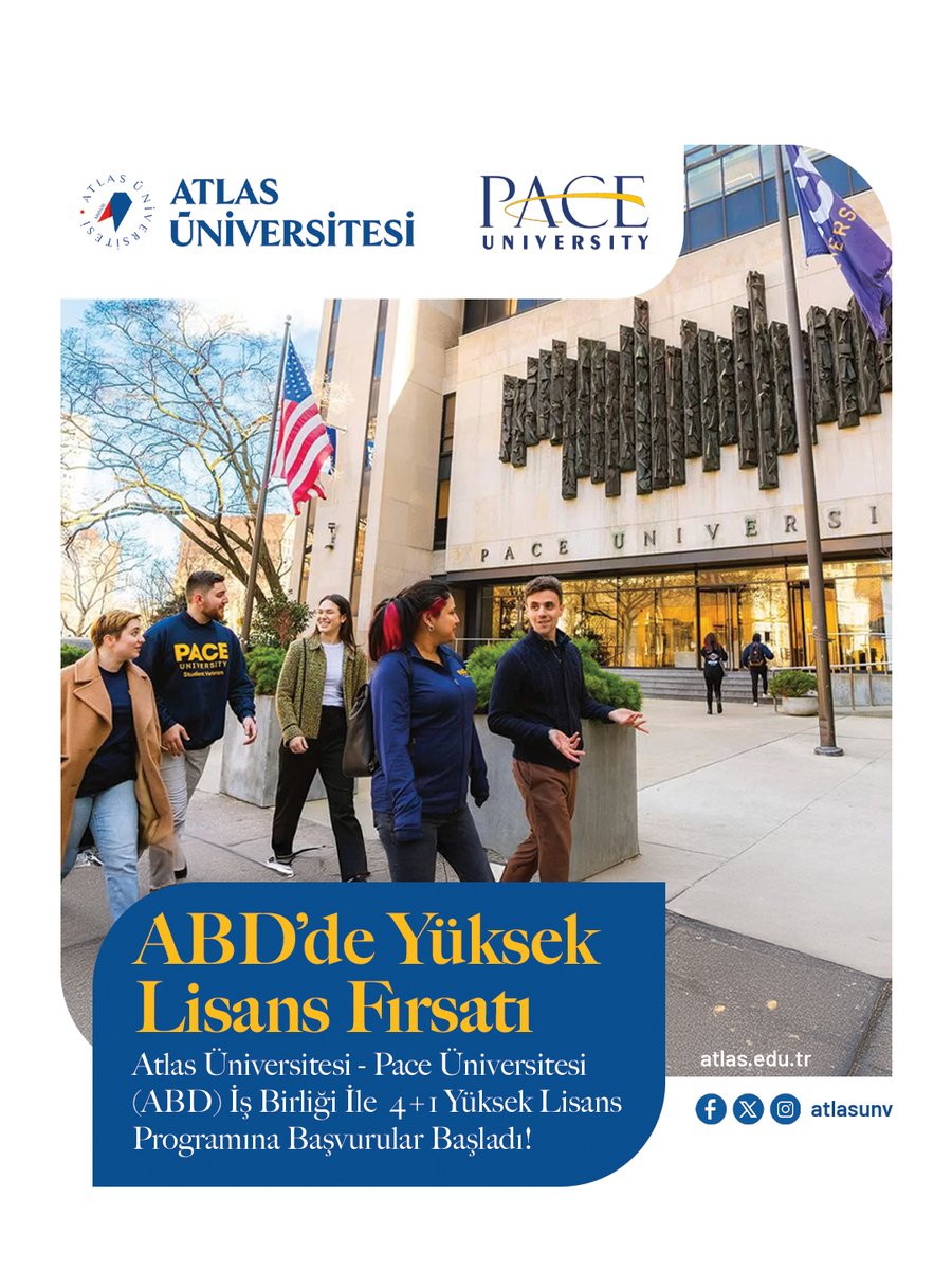 Amerika Birleşik Devletleri’nin köklü eğitim kurumlarından Pace Üniversitesi ile gerçekleştirdiğimiz akademik iş birliği çerçevesinde hayata geçirilen 4+1 Yüksek Lisans Programı için başvurular başladı.