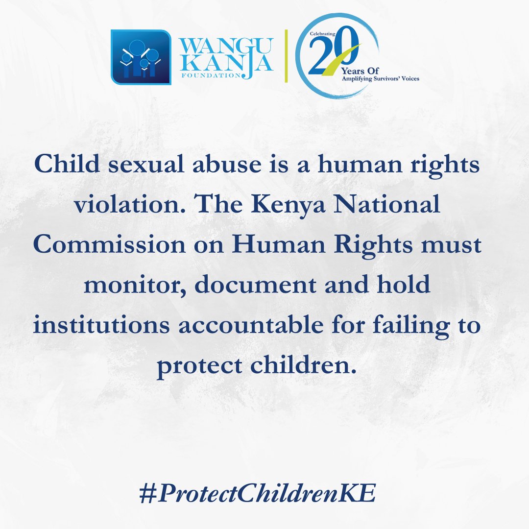 We continue to witness heartbreaking cases of missing children found defiled and killed.

The <a href="/HakiKNCHR/">KNCHR</a> must step up. They must monitor, document and hold institutions accountable for failing to protect our children. 

We must end Child Sexual Abuse. 

#ProtectChildrenKE