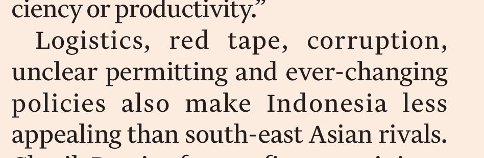 Charlie Robertson (@charliettecon) on Twitter photo Indonesia industrialised in line with the education, fertility and electricity thesis of <a href="/TTTEconomist/">The Time Travelling Economist</a> but has now seen manufacturing shrink from 32% to 19% of GDP
For the reasons below
And the article suggests because too much focus on Indonesia’s plentiful natural resources Indonesia industrialised in line with the education, fertility and electricity thesis of <a href="/TTTEconomist/">The Time Travelling Economist</a> but has now seen manufacturing shrink from 32% to 19% of GDP
For the reasons below
And the article suggests because too much focus on Indonesia’s plentiful natural resources