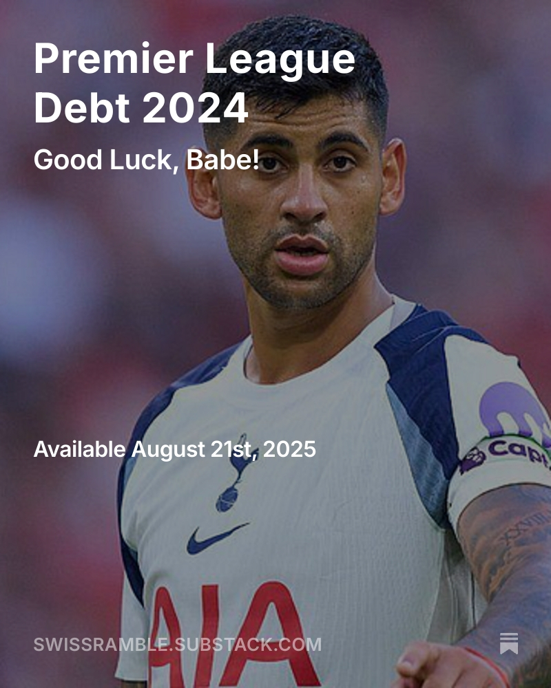 SwissRamble's tweet image. A look at the rise of debt and interest payments in the Premier League, including an explanation of the different types of debt (financial debt, transfer debt, other debt & other liabilities).