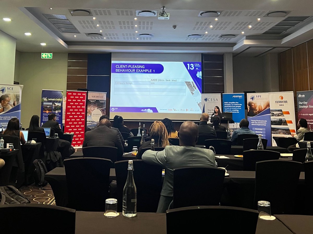 CESA_YPs's tweet image. "The engineer's duty to the public is of utmost importance. It is more important than the engineer's responsibility towards the client - you are liable to the public." - Elandri Boshoff, Senior Manager Legal at SMEC South Africa.
#YPImbizo
#InfrastructureDevelopment