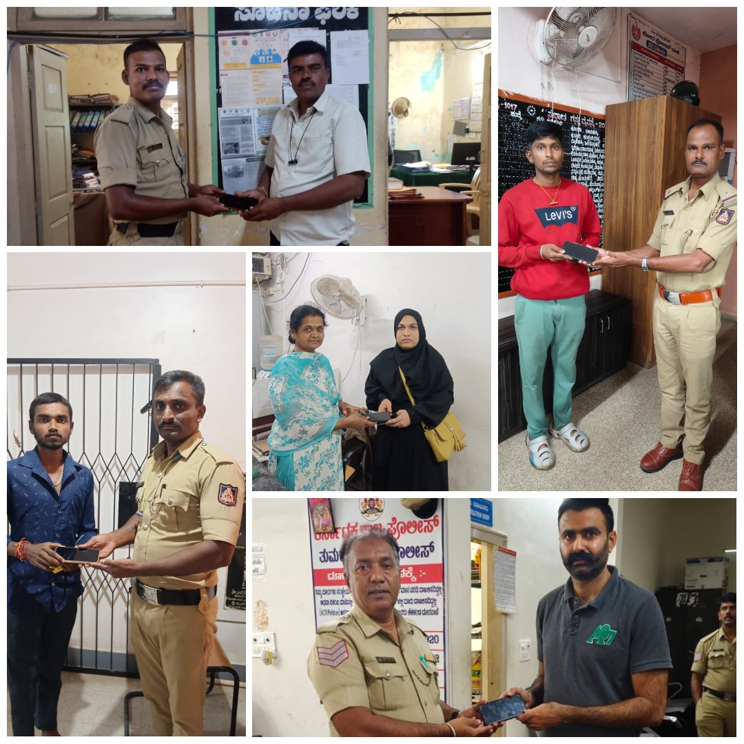 SPTumkur's tweet photo. ನಮ್ಮ ತುಮಕೂರು ಜಿಲ್ಲೆಯ ಪೊಲೀಸ್ ಠಾಣಾ ವ್ಯಾಪ್ತಿಗಳಲ್ಲಿ ಕಳೆದು ಹೋಗಿದ್ದ #amruthurPS #ArsikerePS #ChelurPS #HandanakerePS #HDurgaPS #HonnavalliPS #KoraPS #TumkurTownPS ನ ತಲಾ 01 #TipturTownPS ನ 02 ಮೊಬೈಲ್ ಫೋನನ್ನು #CEIR ಪೋರ್ಟಲ್ ಮೂಲಕ ಪತ್ತೆ ಮಾಡಿ ವಾರಸುದಾರರಿಗೆ ಹಿಂದಿರುಗಿಸಲಾಗಿರುತ್ತದೆ. #TumakuruDistrictPolice
#LostMobileTraced #CEIRPortal
@venkatashok
