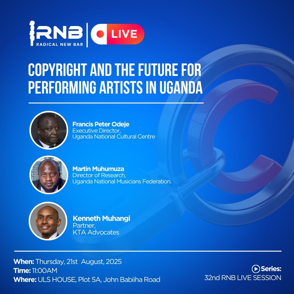 xcenneth's tweet image. As our creative economy grows, so must the #laws that protect it. This is about more than legal #frameworks but securing the future of our artists, #innovators, and #storytellers.
📅Today,🕚 11:00 AM,📍 ULS House, Plot 5A1 John Babiiha Road, Kampala
Join us in person