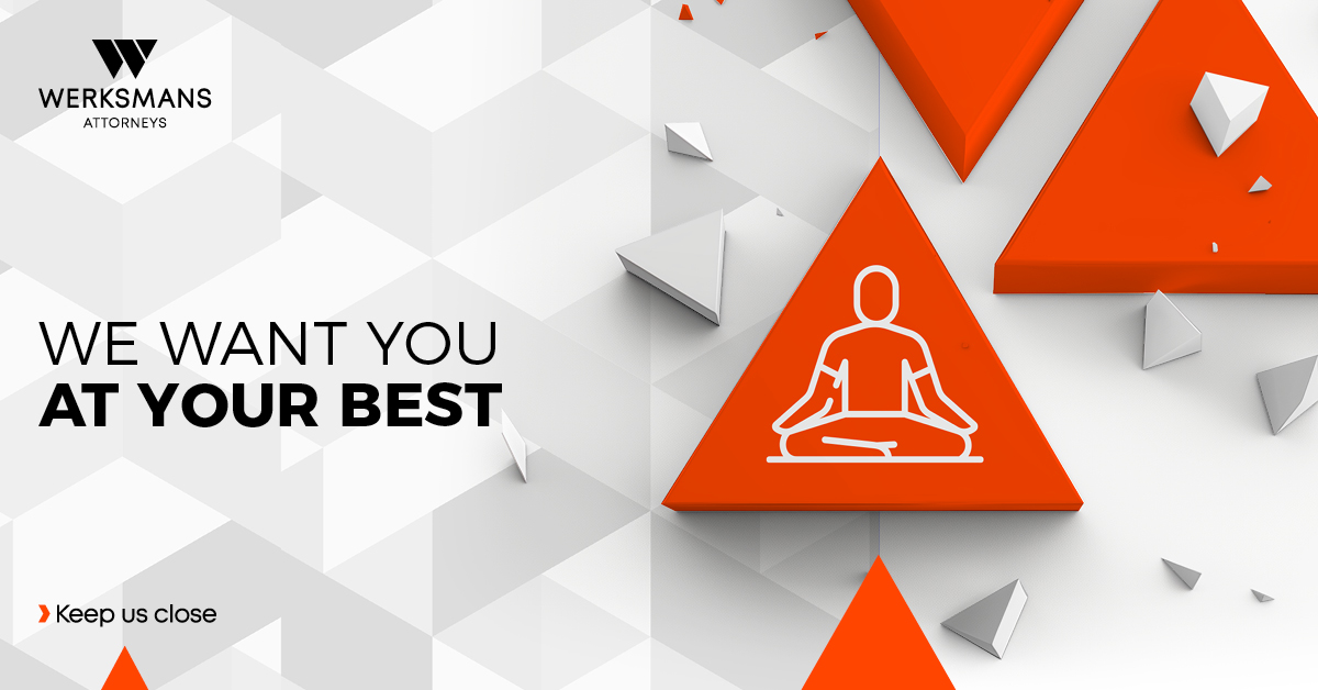 We encourage you to take care of YOU.

We prioritise your well-being too.

Enjoy perks like our medical aid scheme, CA coaching and a comprehensive wellness programme because we want you at your best!

If this appeals to you, apply now.
werksmans.com/graduates/