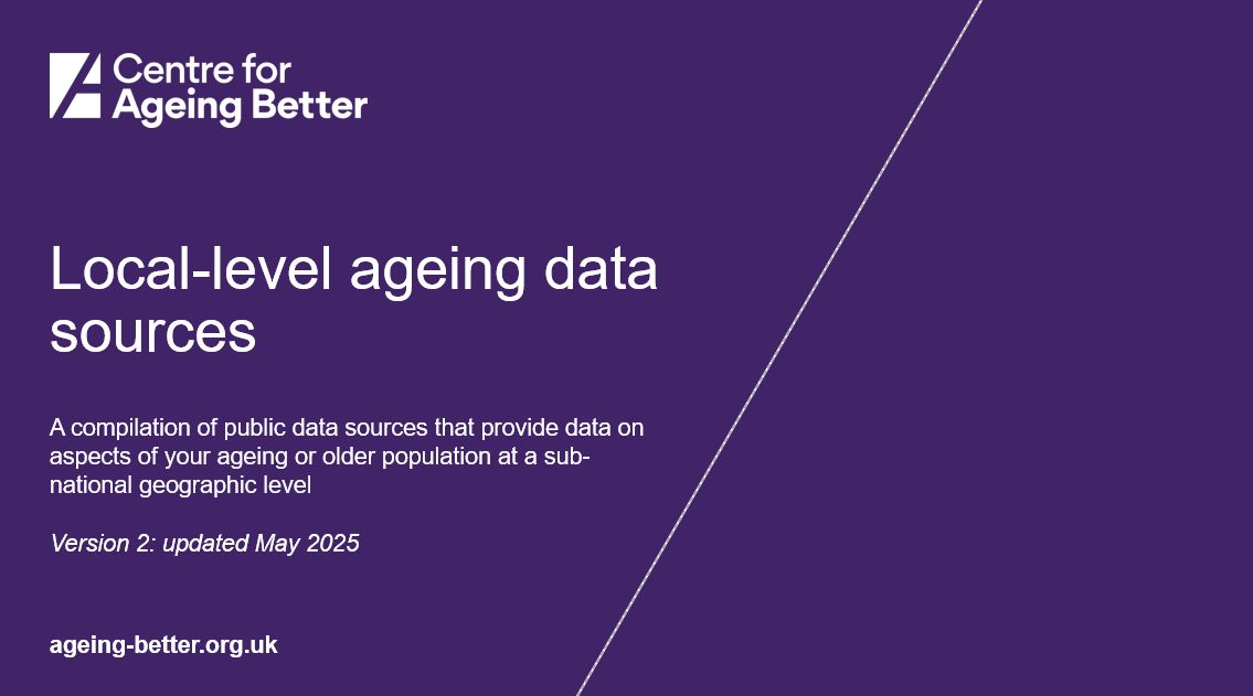 Ageing_Better's tweet photo. Interested in building a picture of the ageing population in your local area?
Our new Guide 'local-level ageing data sources' shows the publicly available data sources for local areas across England.
Visit our website to download now: https://t.co/KLHLCEL9PC
#AgeFriendlyUK #AgeingBetter #OlderAge #AgeingSociety #AgeingPopulation