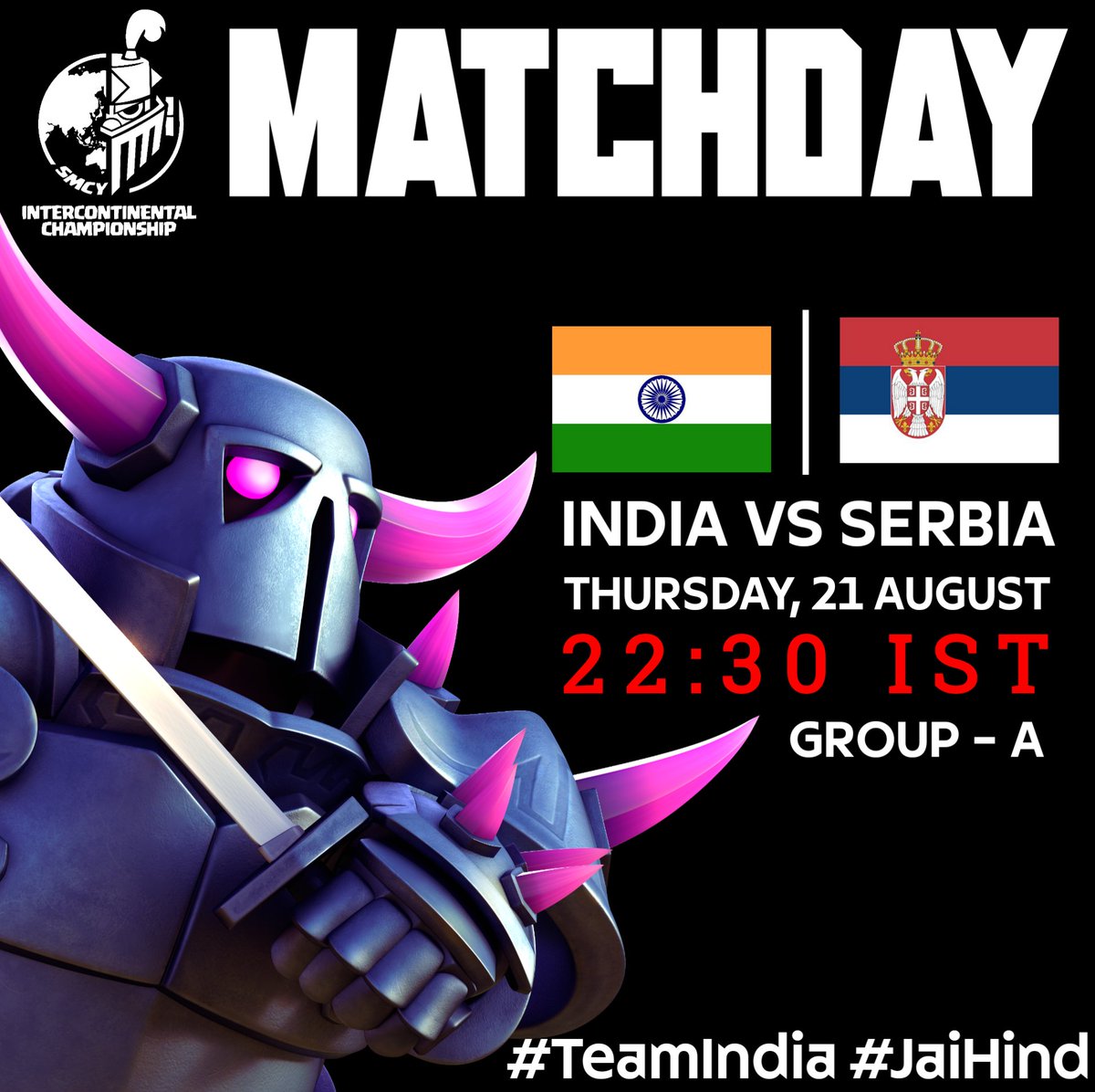Team India CR (@crindia_team) on Twitter photo MATCH DAY! 🇮🇳
🏆 <a href="/CR_Supremacy/">Supremacy League</a> Intercontinental championship
🔸GROUP STAGE,MATCH 1
🆚 <a href="/CR_Serbia/">@Team Serbia</a>
Thursday, 21 August 2025
22:30 IST | 17:00 UTC
First match, first win? Let's claim it 💪
#TeamIndia #JaiHind MATCH DAY! 🇮🇳
🏆 <a href="/CR_Supremacy/">Supremacy League</a> Intercontinental championship
🔸GROUP STAGE,MATCH 1
🆚 <a href="/CR_Serbia/">@Team Serbia</a>
Thursday, 21 August 2025
22:30 IST | 17:00 UTC
First match, first win? Let's claim it 💪
#TeamIndia #JaiHind