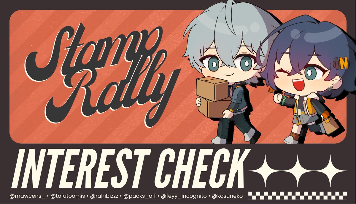 [🩷 &amp; 🔄 Appreciated!]
hi proxy! we’re planning to hold Zenless Zone Zero stamp rally at CF21!

If you’re interested, please fill our interest check form! it will mean a lot to us 🧡

🔗 in reply
#cf21 #comifuro21