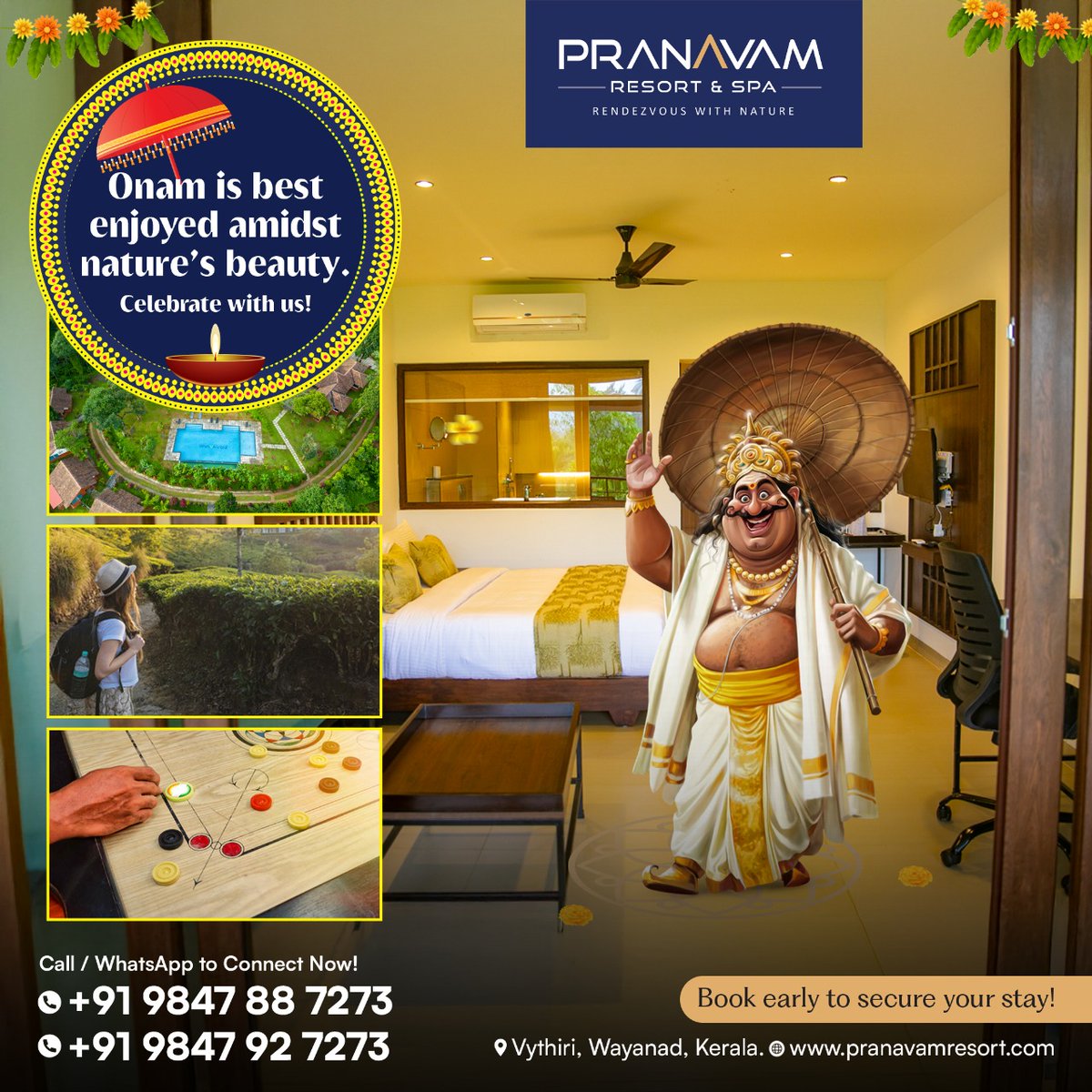 PranavamResort's tweet photo. 🌸✨ Celebrate Onam amidst the serene beauty of Wayanad! 🌿

👉 Book early to secure your stay!
📞: (+91) 9847 88 7273, 9847 92 7273
🌐: https://t.co/k66ApIlmGK
📍: Wayanad, Kerala

#Onam2025 #onamcelebration #CelebrateOnam #onamatwayanad #onamwayanad https://t.co/WumPpqSwa7