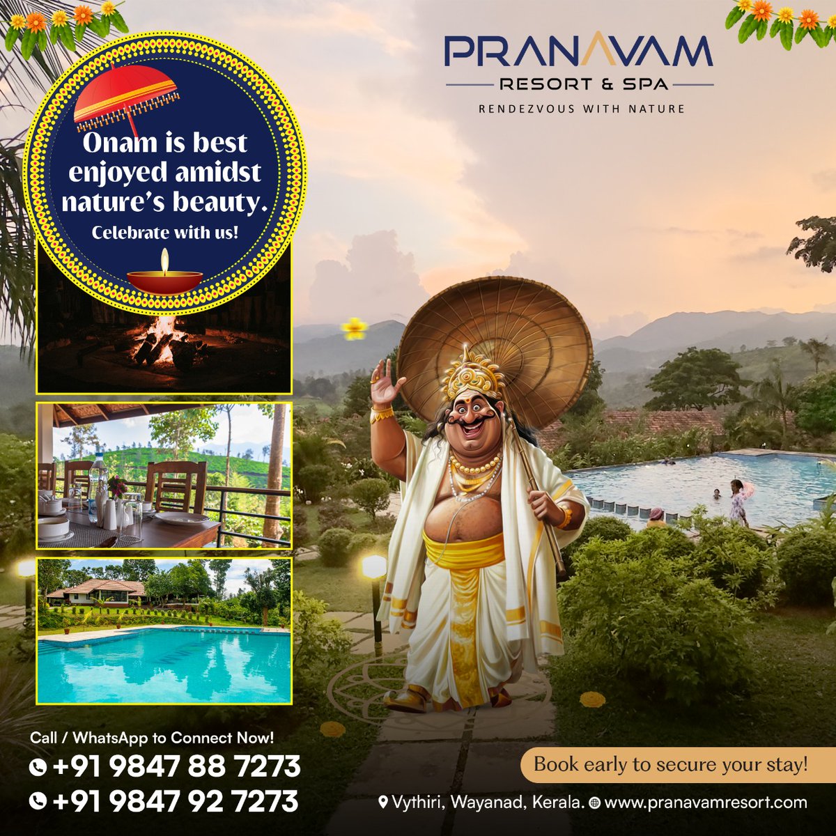 PranavamResort's tweet photo. 🌸✨ Celebrate Onam amidst the serene beauty of Wayanad! 🌿

👉 Book early to secure your stay!
📞: (+91) 9847 88 7273, 9847 92 7273
🌐: https://t.co/k66ApIlmGK
📍: Wayanad, Kerala

#Onam2025 #onamcelebration #CelebrateOnam #onamatwayanad #onamwayanad https://t.co/WumPpqSwa7