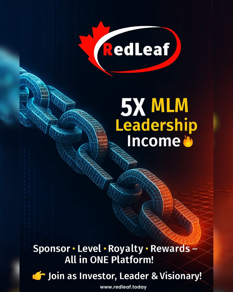 RedleafToday's tweet photo. 🔥 5X Income. 1 Platform.
💎 RedLeaf = Power + Profit.
👉 Join Now. Lead Forever.
https://t.co/ry8c75qkwH

#RedLeafPower #MLMEarnings #CryptoIndia #SmartIncome #WealthBuilders #GlobalGrowth https://t.co/vbJqn3n0lZ