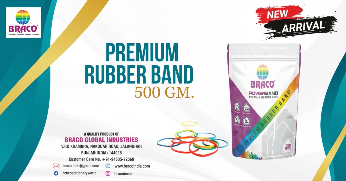 Braco Premium Rubber Band (500gm.)
Ready In Stock
Contact via DM!
wa.me/message/CQGU3V…