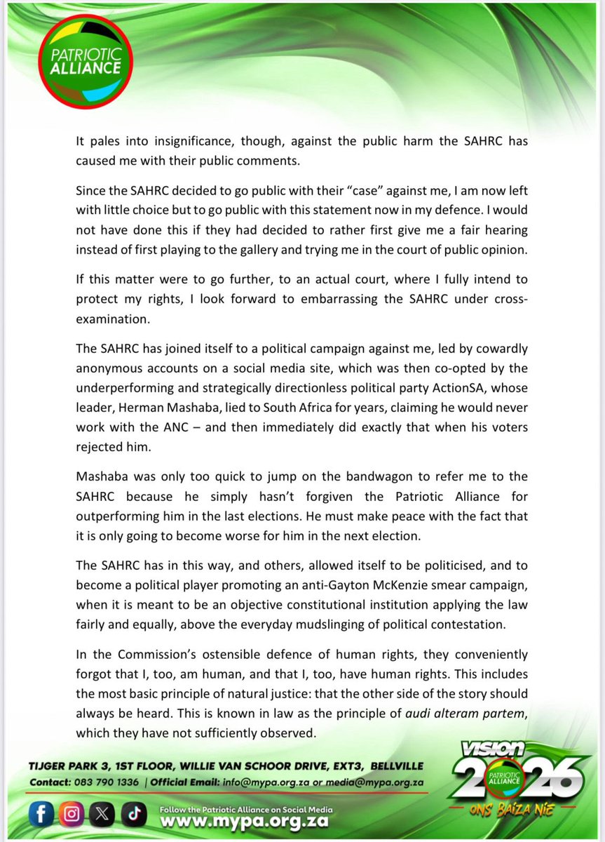 Patriotic Alliance tweet media