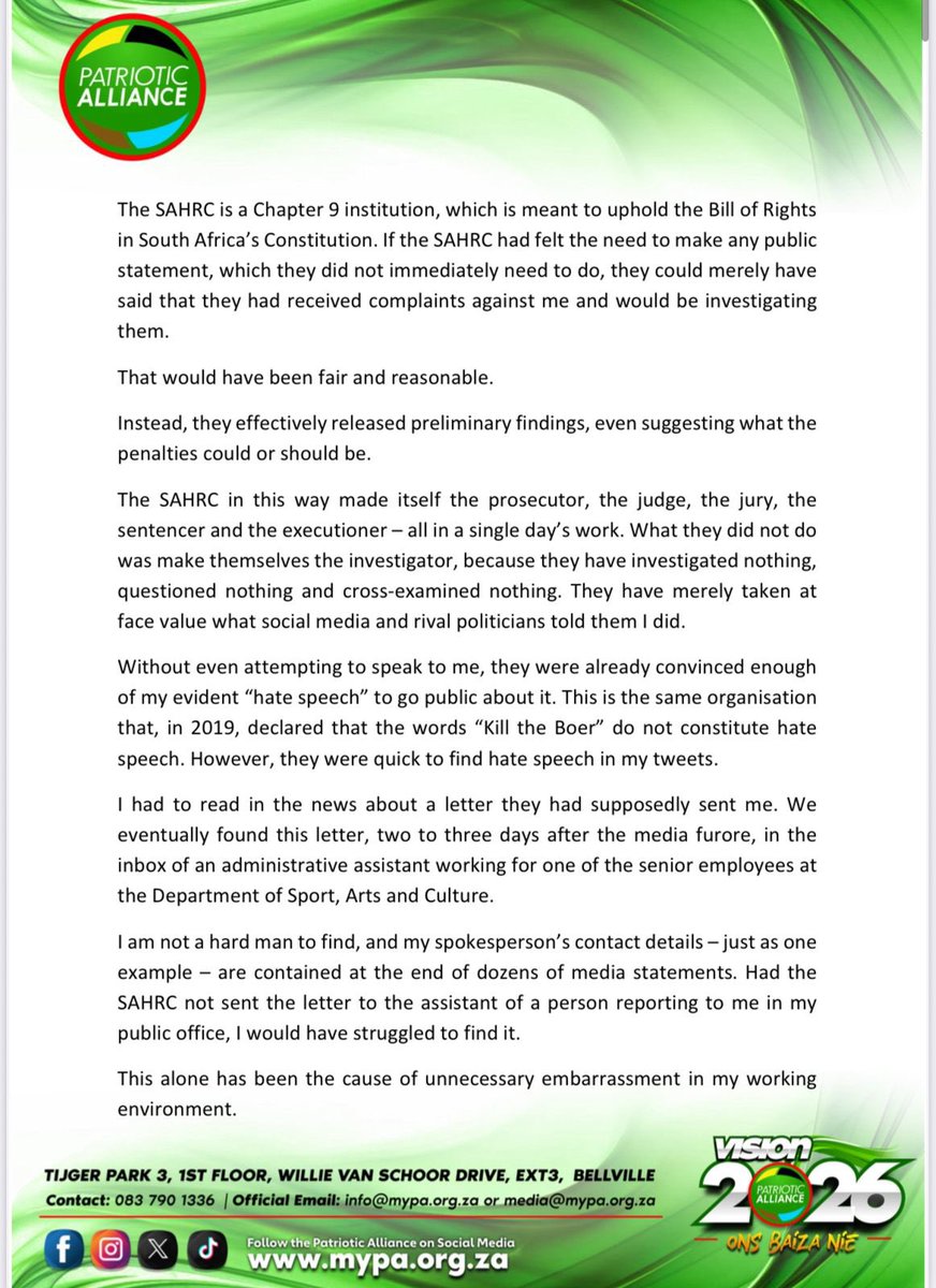 Patriotic Alliance tweet media