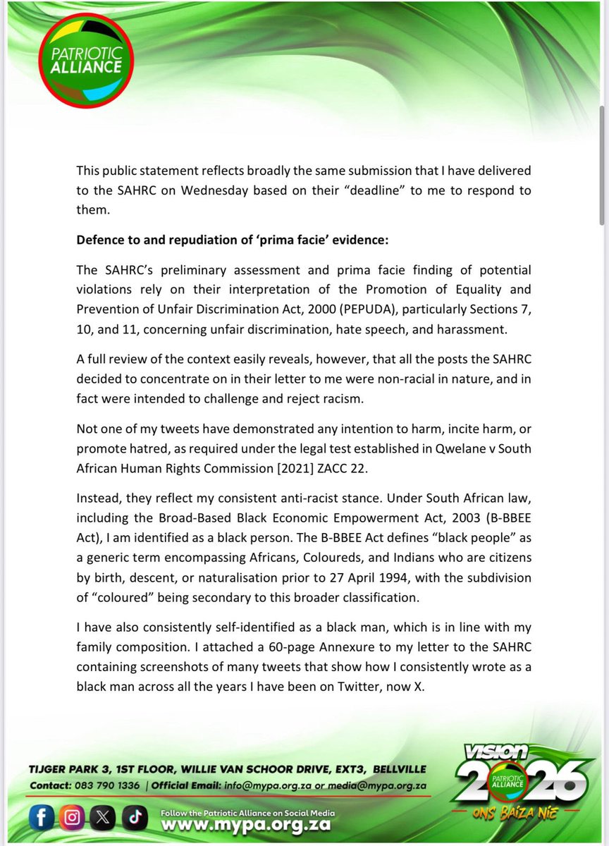 Patriotic Alliance tweet media