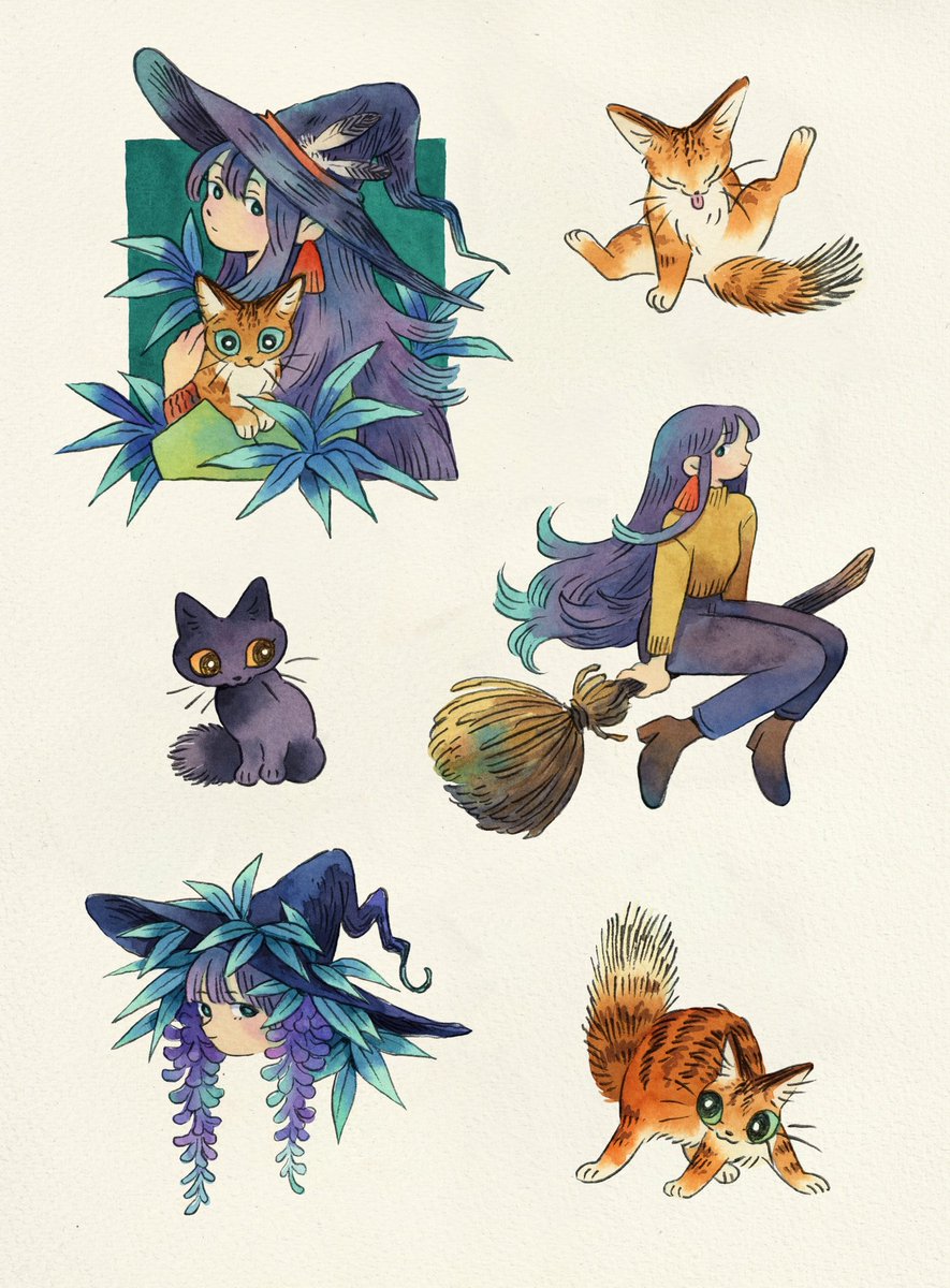 Sticker illustrations for the first stretch goal of my upcoming art book Kickstarter! 💕