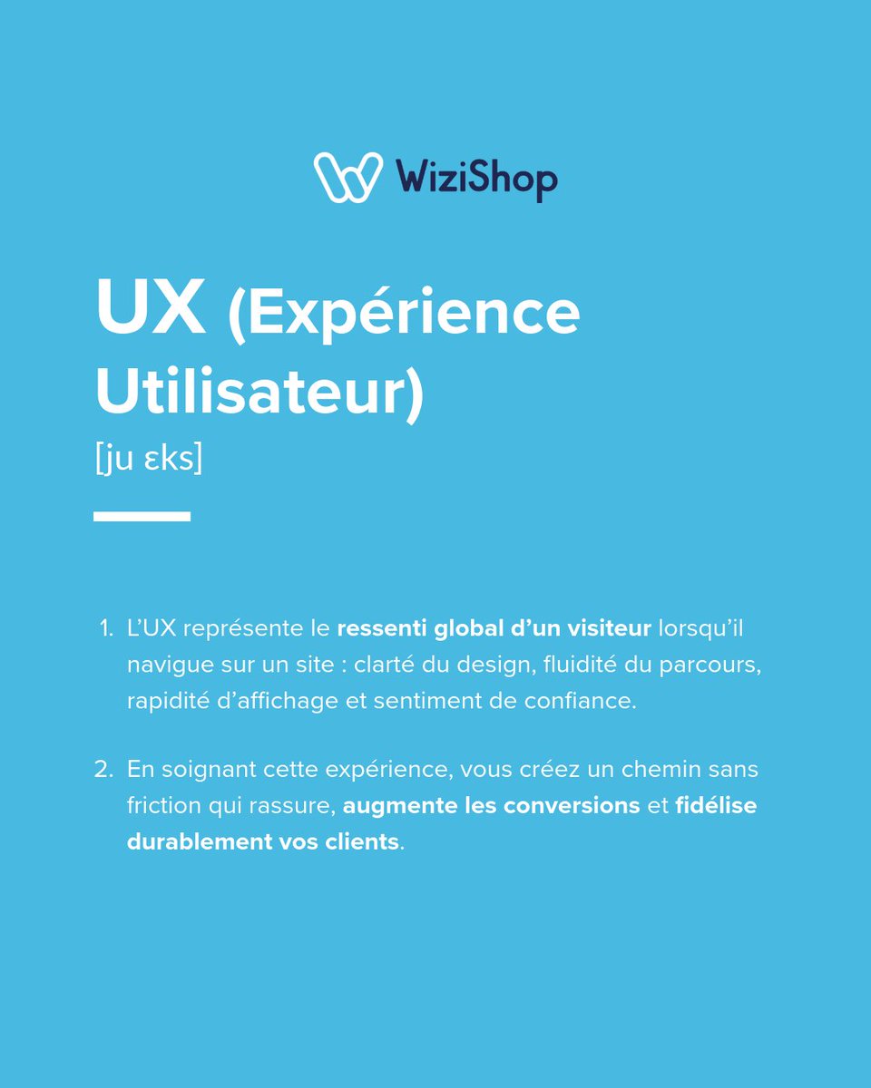 ✨ Le terme UX (User Experience) est devenu incontournable dans le monde du digital.
Il ne s’agit pas seulement de design, mais du ressenti global de vos visiteurs lorsqu’ils naviguent sur votre site.

En e-commerce, une bonne UX peut faire toute la différence !