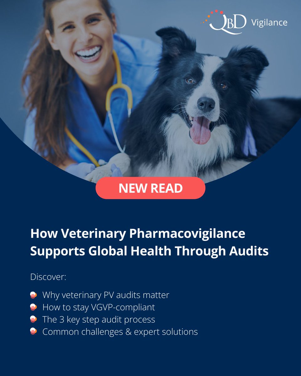 QbDGroup's tweet photo. Veterinary pharmacovigilance audits are key to global health. Discover how QbD Group helps you comply with VGVP and ensure veterinary drug safety.  💊🐕

👉 https://t.co/GYmRwqtr9L

#VeterinaryPharmacovigilance #Pharma #AnimalHealth https://t.co/Lf9OtZCFBI