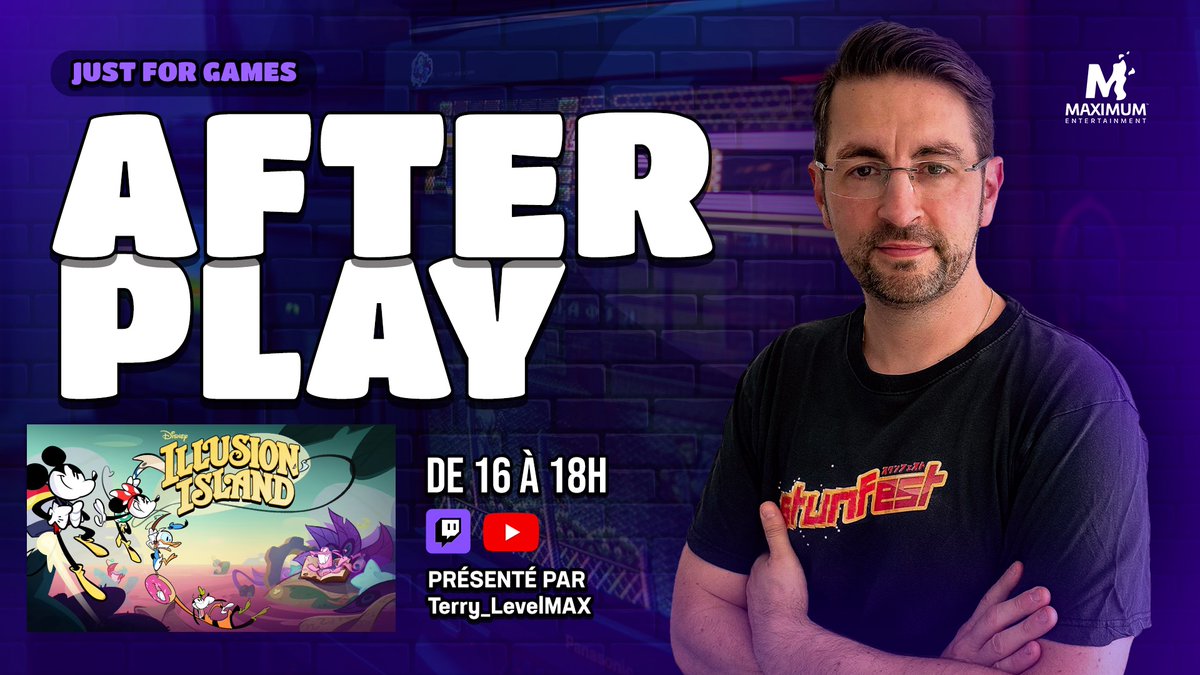 Terry & aussi sur ciel bleu (@terry_levelmax) on Twitter photo RDV à 16h sur la chaine de <a href="/MaxEnt_FR/">Maximum Entertainment France</a>
#AfterPlay On continue cet excellent #DisneyIllusionIsland
Twitch : twitch.tv/justforgamesfr
Youtube : youtube.com/watch?v=yn2o0L… RDV à 16h sur la chaine de <a href="/MaxEnt_FR/">Maximum Entertainment France</a>
#AfterPlay On continue cet excellent #DisneyIllusionIsland
Twitch : twitch.tv/justforgamesfr
Youtube : youtube.com/watch?v=yn2o0L…