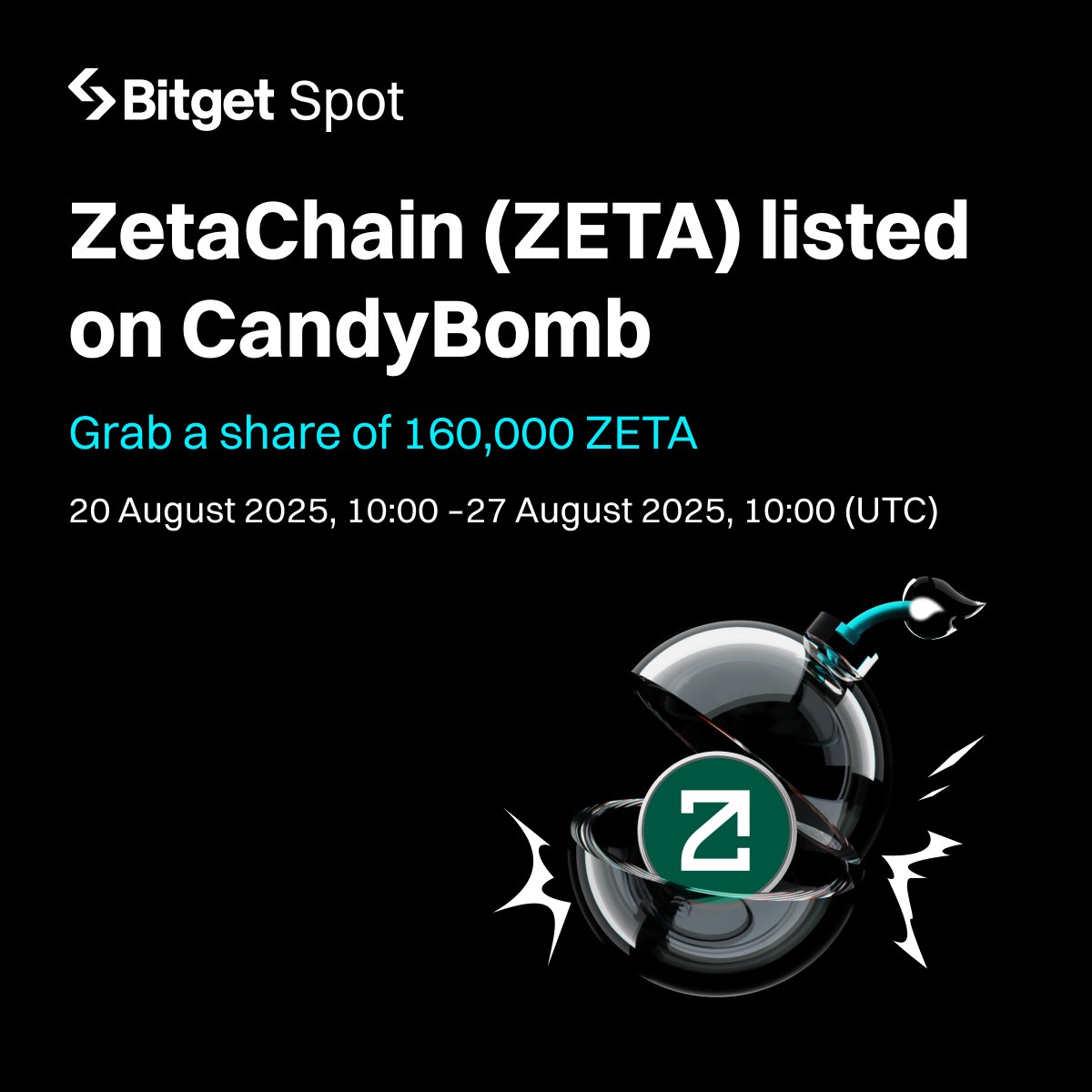 Bitget (@bitgetglobal) on Twitter photo $ZETA <a href="/zetablockchain/">ZetaChain 🟩</a> is now available on #CandyBomb!
🍬 Trade to grab a share of 160,000 ZETA.
👉 Join now: partner.bitget.com/bg/SMCandybomb… $ZETA <a href="/zetablockchain/">ZetaChain 🟩</a> is now available on #CandyBomb!
🍬 Trade to grab a share of 160,000 ZETA.
👉 Join now: partner.bitget.com/bg/SMCandybomb…