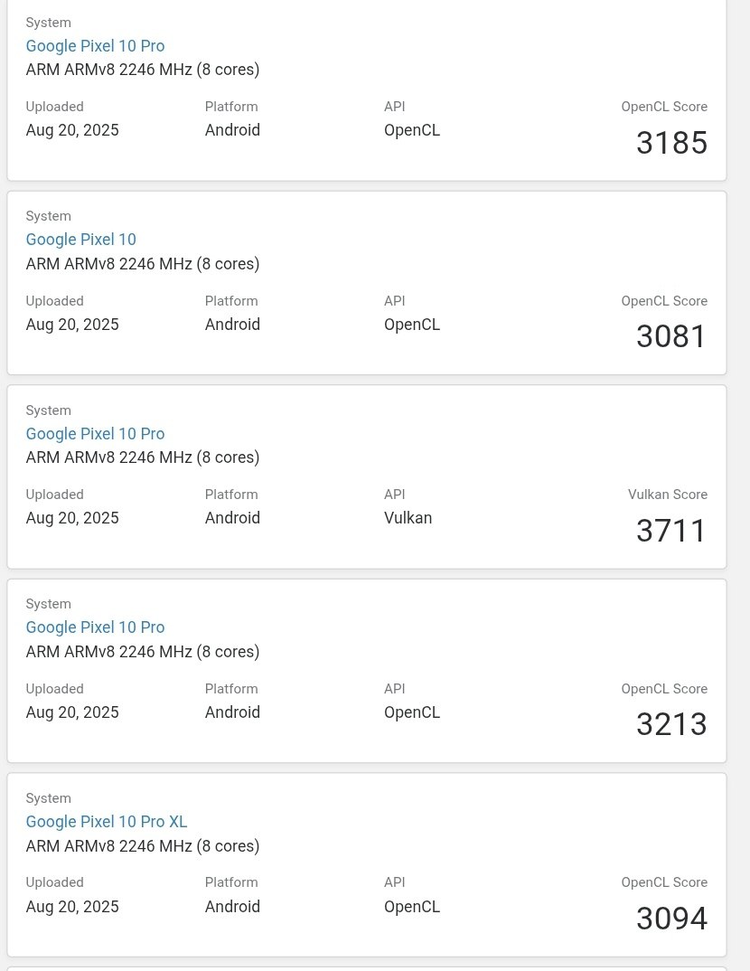 The_Hunt_x's tweet image. Google Tensor G5 (TSMC 3nm) average Geekbench 6, GPU, and AI scores.
**CPU**
Single-core: 2300
Multi-core: 6000
**GPU**
OpenCL: 3000
Vulkan: 3700
**AI**
Single Precision: 2100
Half Precision: 2100
Quantized: 3200
#GoogleTensor #G5 #Geekbench #Tech