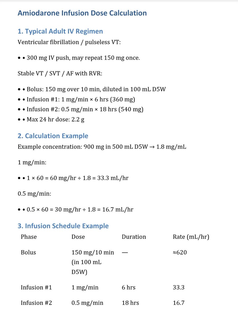Ahmedata7777's tweet photo. Summary of common drug infusion in CCU/ICU:
Amiodarone 
Nitroglycerin 
Milrinone 
Tirofiban https://t.co/hJPwIbLy3r