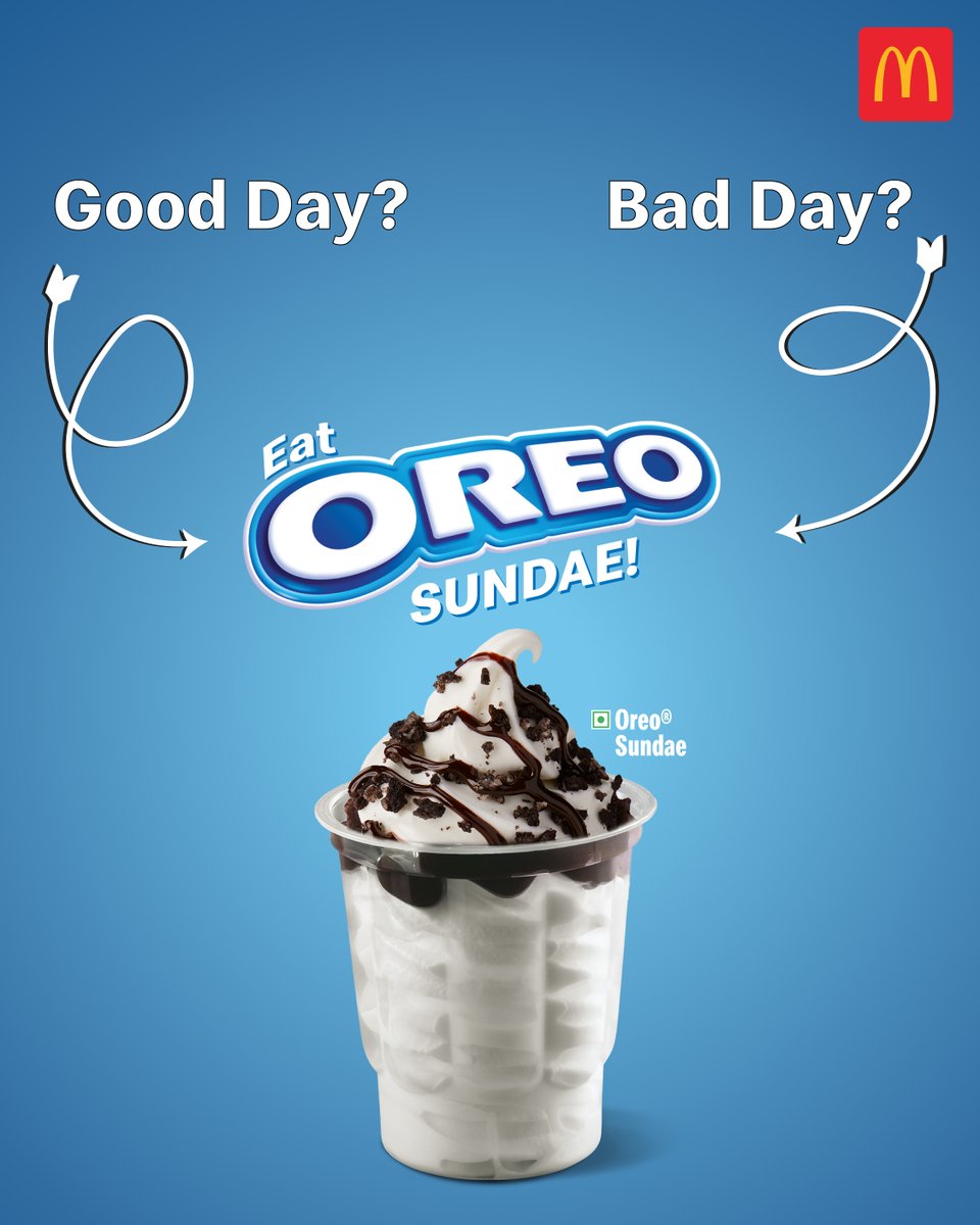 Cravings don’t wait, why should you? 😉🍦
Try the Oreo Dessert Range from your nearest McDonald's store today!

#McDonaldsIndia #Oreo #OreoSundae #Dessert