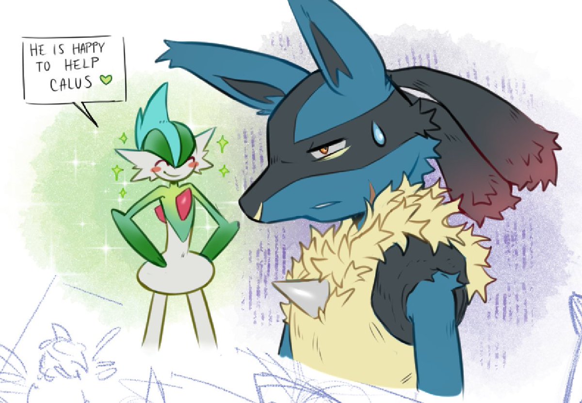 Classicmariposa's tweet photo. Calus and Razi~💙
I was just like- going into Pokemon lately- 
I had the opportunity to try Pokemon Platinum and I love the synergy I created with my Lucario and Gallade by accident haha~

just a warm up while I work- 
#pokemon #lucario #gallade #pokemonfanart https://t.co/9WkCBzTOmi