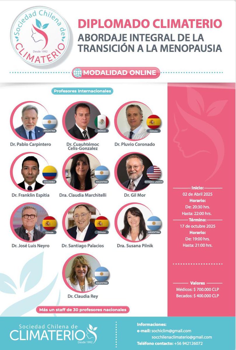 doctorneyro's tweet photo. Un verdadero #honor que los #amigos de #Chile @SochiclimC @sochiclim me inviten como #profesor y #ponente a su #Diplomado sobre #climaterio
Mi tema #Optimización de los niveles de #vitaminaD en la #menopausia: un #enfoqueintegral
Desde #hueso y más allá
https://t.co/q4k3m2g1Qz https://t.co/mJiJtmZwPE