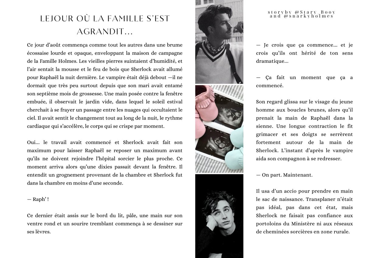 ᅠᅠᅠᅠᅠᅠᅠᅠᅠᅠᅠᅠᅠᅠᅠ      
              𖣴 𝐓͟𝐢͟𝐭͟𝐫͟𝐞͟ : Le jour où la famille 
                                s’est agrandit
              𖣴 𝐀͟𝐮͟𝐭͟𝐞͟𝐮͟𝐫͟ : <a href="/snarkyholmes/">—— Holmes</a> 
                                    &amp; <a href="/Stary_Booy/">➸ ɾαρɦαε̈ℓ🌻</a> 
                 
ᅠ