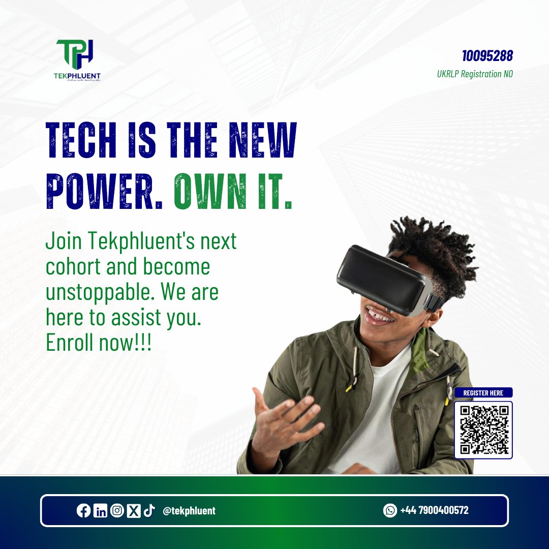 Tech is the new power ⚡ Own it with Tekphluent! 🚀
Our next cohort is your chance to grow, learn, and lead in tech.
Enroll today! 💻✨

#TekPhluent #Cohort5 St George #Thursgate Lucy Connolly