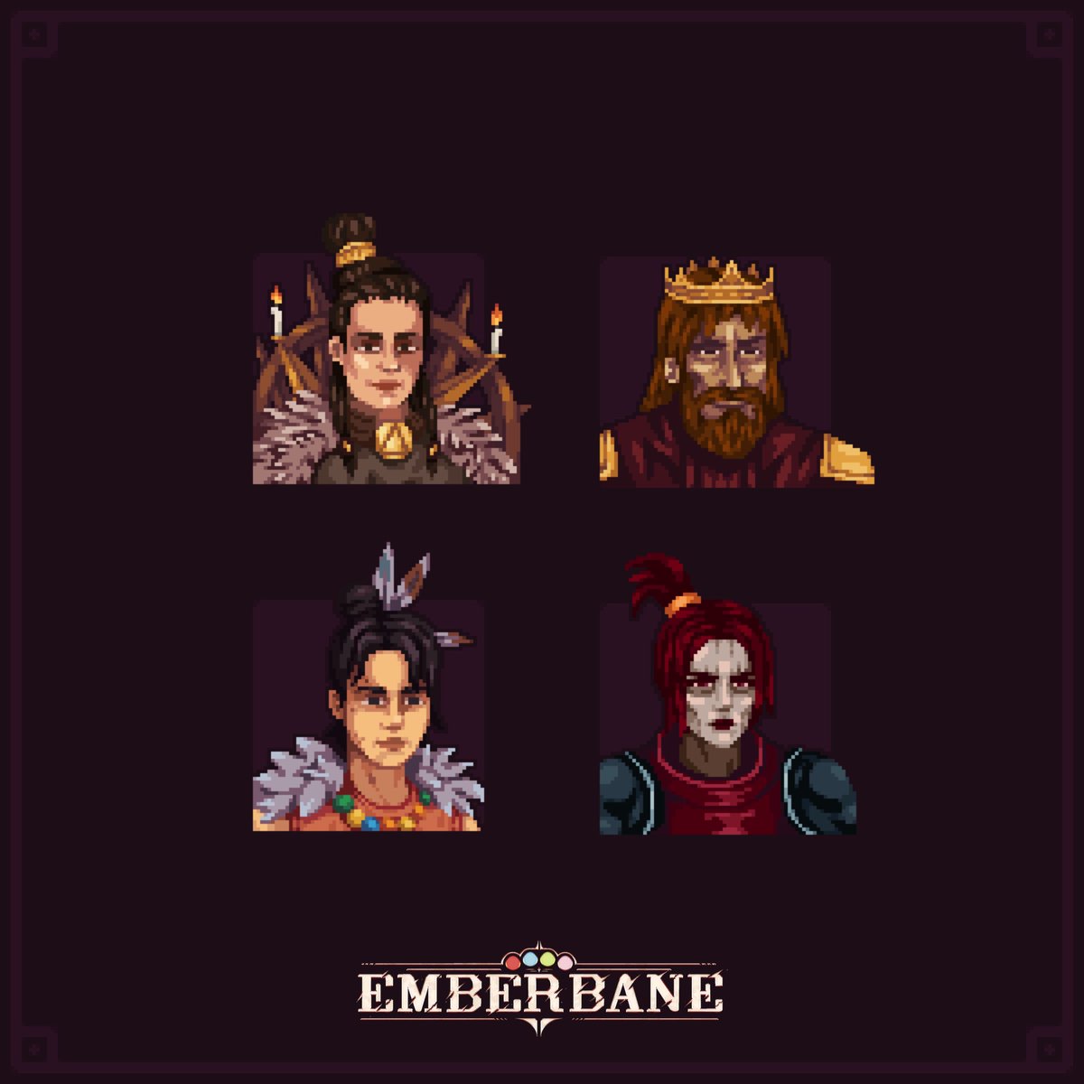 A glimpse at character portraits from our game 👑

#pixelart | #ドット絵