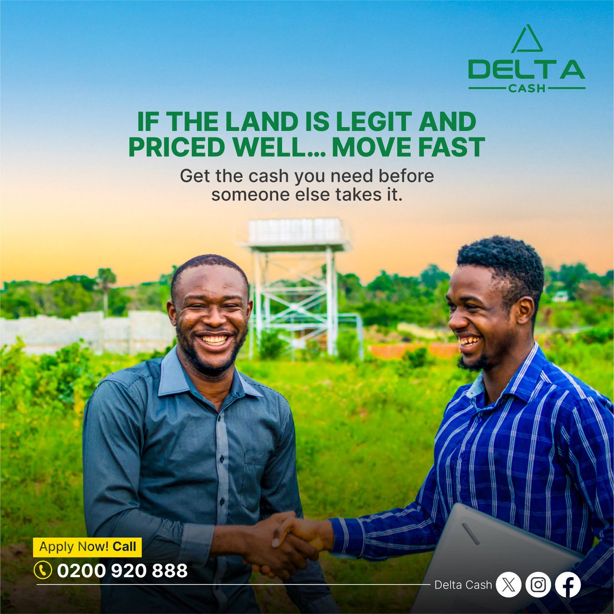 We are here to make sure you get that ka-Land.
With Only your CarLogbook, you can get up to UGX 50M in less than 12 hours.
Call: 0200 920 888 | WhatsApp: 0702 889 933
For more info: deltacash.ug
#DeltaCash