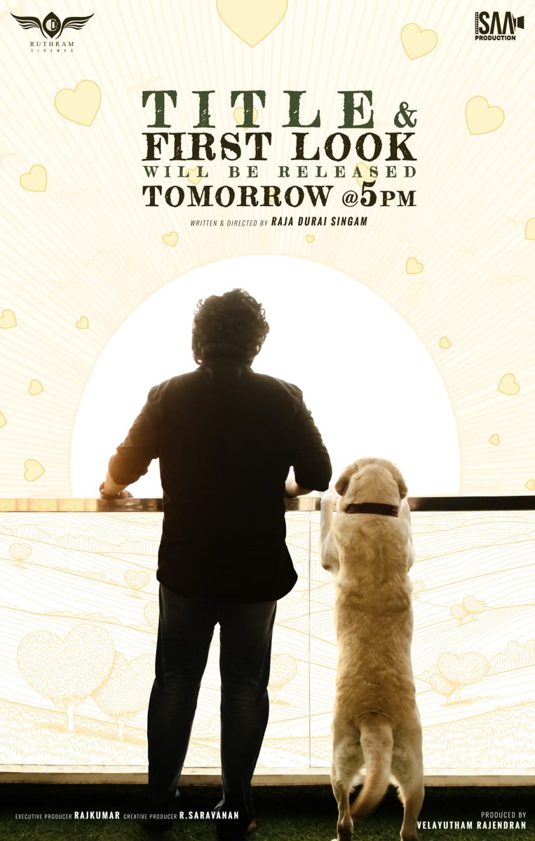 Broadcast Media (@vijendra_deepa) on Twitter photo "One man, One dog, A bond beyond words" ♥️
Title & First look will be unveiled tomorrow at 5PM !!
<a href="/Ruthramcinemas/">Ruthram Cinemas</a> @Rksaaproduction
<a href="/moulistic/">𝘊𝘩𝘢𝘯𝘥𝘳𝘢𝘮𝘰𝘶𝘭𝘪.𝘗.𝘚</a> @Sija_rose_george <a href="/adithya_kathir/">Adithyakathir</a> <a href="/sduraisingam2/">Raja Durai Singam</a> <a href="/manoj27631/">Manoj Chinnaswamy</a> <a href="/Raj_kumardir/">saa production rk</a> <a href="/ProRekha/">Rekha</a> "One man, One dog, A bond beyond words" ♥️
Title & First look will be unveiled tomorrow at 5PM !!
<a href="/Ruthramcinemas/">Ruthram Cinemas</a> @Rksaaproduction
<a href="/moulistic/">𝘊𝘩𝘢𝘯𝘥𝘳𝘢𝘮𝘰𝘶𝘭𝘪.𝘗.𝘚</a> @Sija_rose_george <a href="/adithya_kathir/">Adithyakathir</a> <a href="/sduraisingam2/">Raja Durai Singam</a> <a href="/manoj27631/">Manoj Chinnaswamy</a> <a href="/Raj_kumardir/">saa production rk</a> <a href="/ProRekha/">Rekha</a>