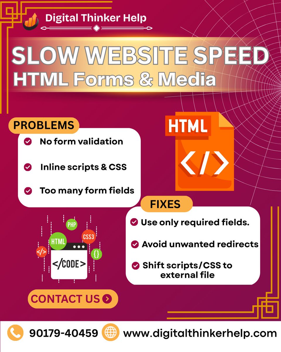 digital_helping's tweet image. 𝗛𝗧𝗠𝗟 𝗙𝗼𝗿𝗺𝘀 &amp;amp; 𝗠𝗲𝗱𝗶𝗮:-𝗪𝗲𝗯 𝗗𝗲𝘃𝗲𝗹𝗼𝗽𝗺𝗲𝗻𝘁 𝗖𝗼𝗺𝗽𝗮𝗻𝘆 𝗶𝗻 𝗬𝗮𝗺𝘂𝗻𝗮 𝗡𝗮𝗴𝗮𝗿

🖥️ HTML forms &amp;amp; media play a vital role in creating user-friendly websites.

𝗩𝗜𝗦𝗜𝗧:-digitalthinkerhelp.com

#WebDevelopment #HTMLForms #MediaOptimization