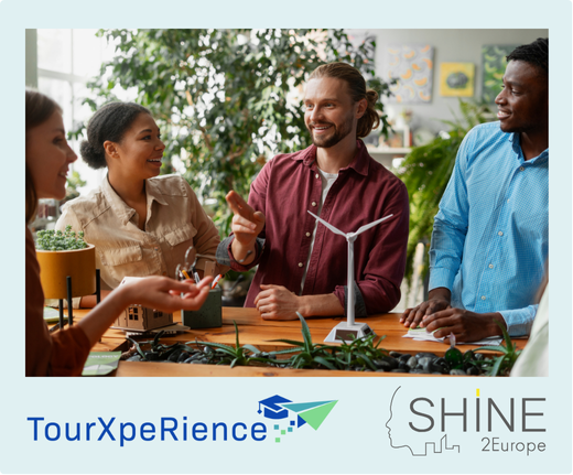 SHINE 2Europe leads an activity in #TourXpeRienceEU giving students environmental skills (GreenComp) &amp; entrepreneurship (EntreComp). If you want to know how, check out our website: tourxperience.eu

#SustainableTourism #TourXpeRienceEU #VET #XRlearning #SkillsForFuture